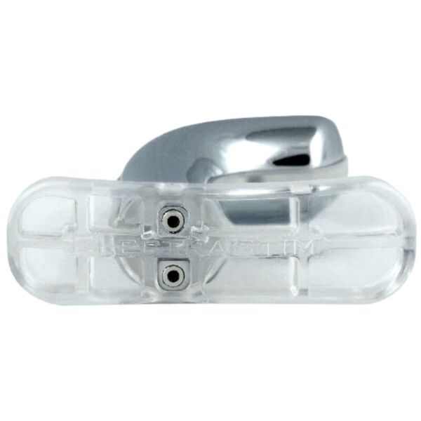 Prostatamassager ElectraStim Exo Rogue av kromad metall med stomme av transparent polykarbonat