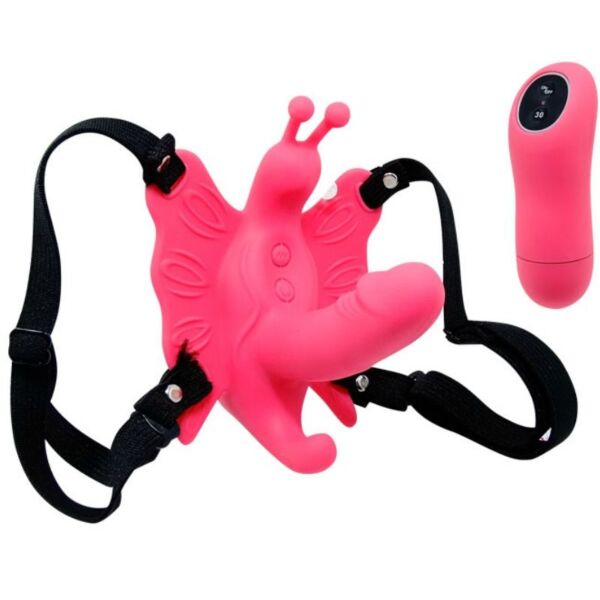 Strap-on Baile Ultra Passionate med vibrerande fjäril och minidildo