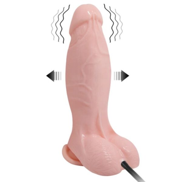 Uppblåsbar dildo Baile 18,8 cm, realistisk, med testiklar, sugkopp i basen och pump