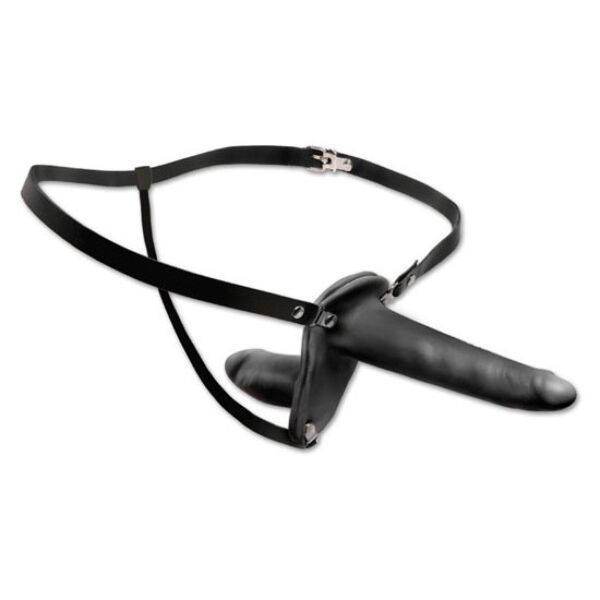 Dubbel strap-on Pipedream Double Penetrix med dildo och ansluten vaginalstimulator