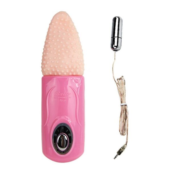 Tungvibrator Baile, flexibel leksak formad som en tunga med upphöjda toppar