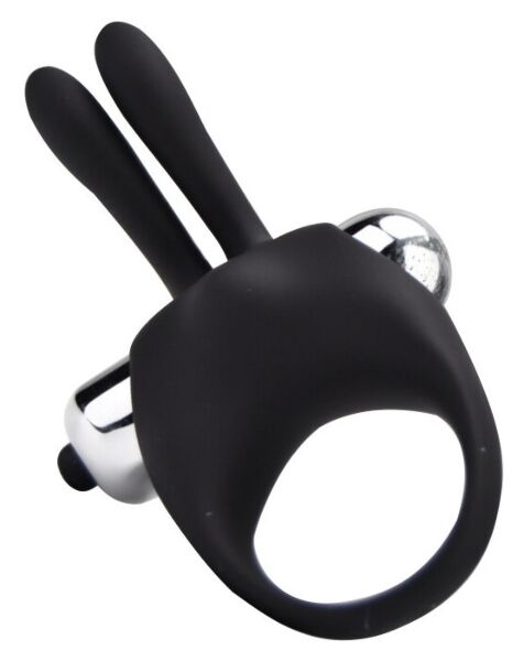Vibrerande penisring Loving Joy Rabbit Cock Ring i silikon, med kulvibrator och kaninöron