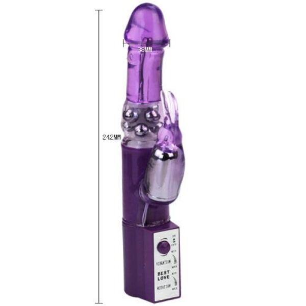 Rabbitvibrator Baile Hot Lady II med pärlskaft och klitorisstimulator formad som en kanin