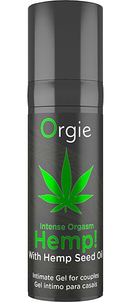 Airless-förpackning med stimulerande gel Orgie Hemp! Intense Orgasm 15 ml