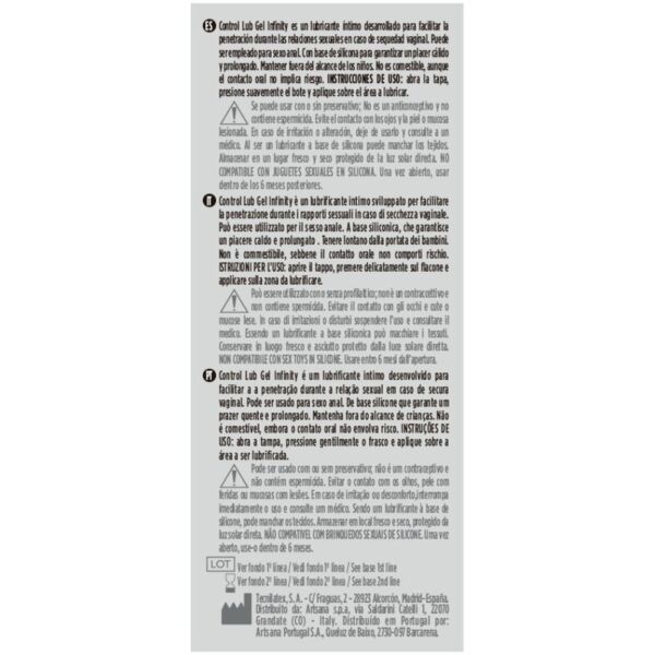 Silikonbaserat glidmedel Control Lub Gel Infinity 75 ml
