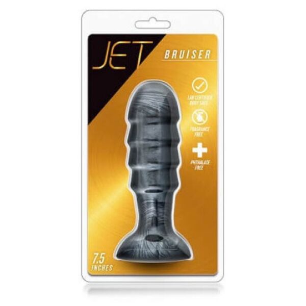 Analplugg Blush Novelties Jet Bruiser med räfflor och bas med sugkopp