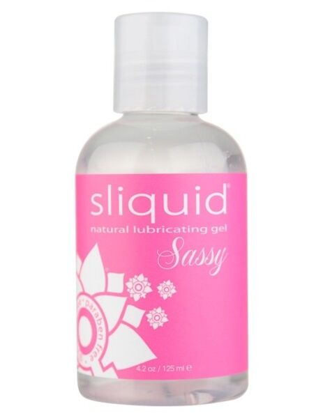 Förpackning med analglidmedlet Sliquid Naturals Sassy