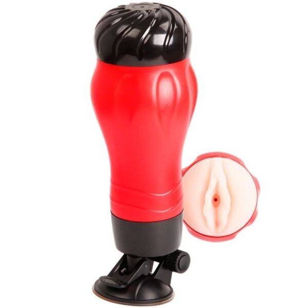 Masturbator Crazy Bull BM-00900T47Z med sin bas med sugkopp