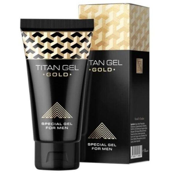 Förpackning med Titan Gel Gold på 50 ml