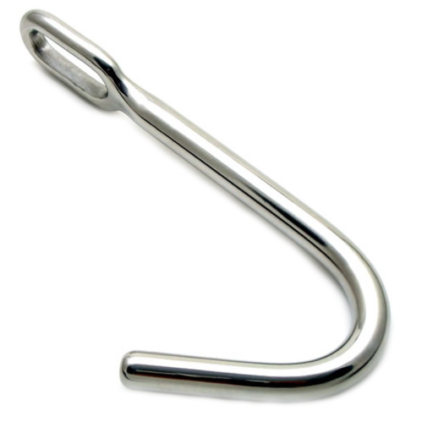 Analkrok Metal Hard Anal Bondage Hook, med ringen på den raka delen