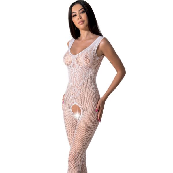 Bodystocking Passion BS098 i nät med spets och transparens