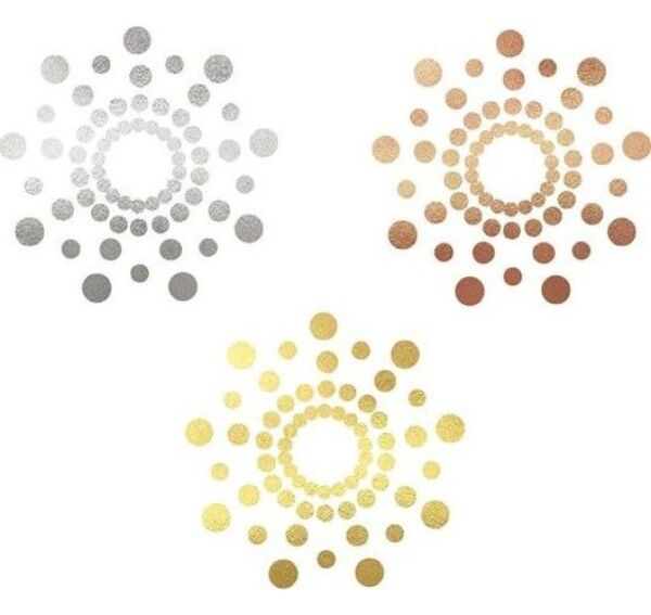 Metalliska tillfälliga tatueringar Bijoux Indiscrets Mimi Metallic i silver, guld och koppar