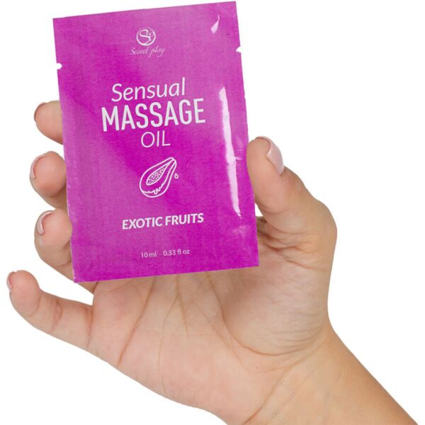 Engångsdos massageolja Secret Play Exotic Fruits på 10 ml