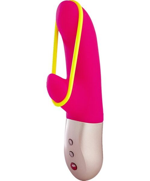 Rabbitvibrator Fun Factory Amorino i rosa, med sitt silikonband