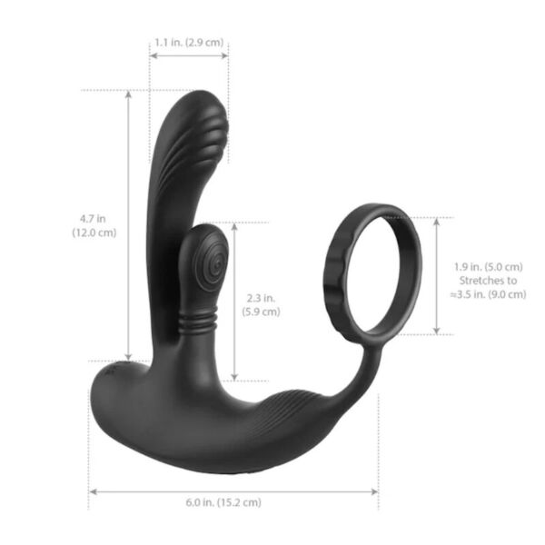 Pipedream Ass-Gasm IntiMotion-stimulator med prostatastimulering, texturerad analplugg och perineumplatta