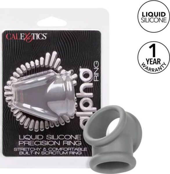 Penisring CalExotics Alpha Precision Ring, grå, med två sammanfogade ringar