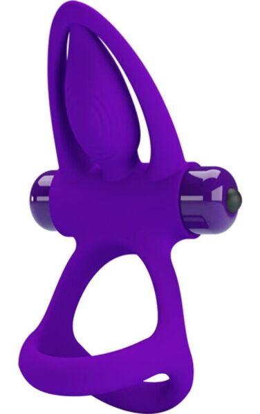 Vibrerande penisring Pretty Love BI-210306 med stimulator med borst och delfinformad spets