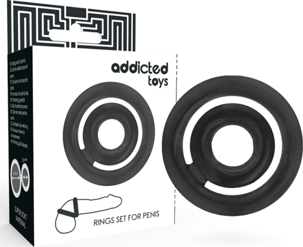 Penisringar Addicted Toys Potenz, setet med de två ringarna