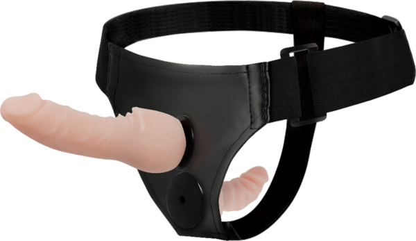 Dubbel strap-on Harness Attraction Wayne med realistisk dildo