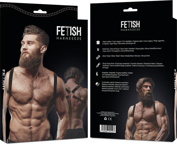 Bröstsele Fetish Submissive Attitude med flera remmar över bröstet och axlarna