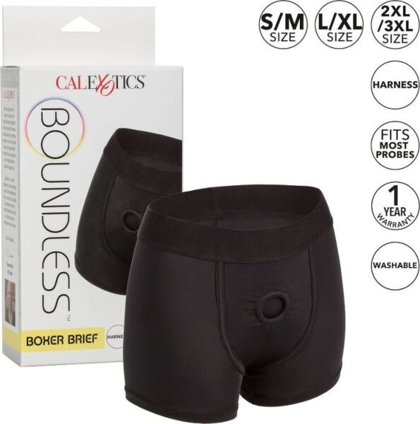 Strap-on i boxermodell, CalExotics Boundless Boxer Brief L/XL i svart