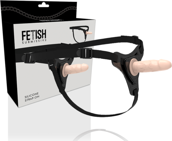 Fetish Submissive strap-on med elastiskt bälte och silikonstav med konisk spets