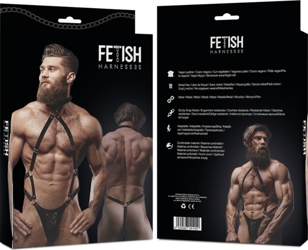 Justerbar Fetish Submissive Attitude-sele i ett stycke