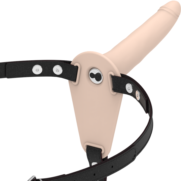 Strap-on med vibrator Fetish Submissive 15 cm i silikon, med elastiskt bälte