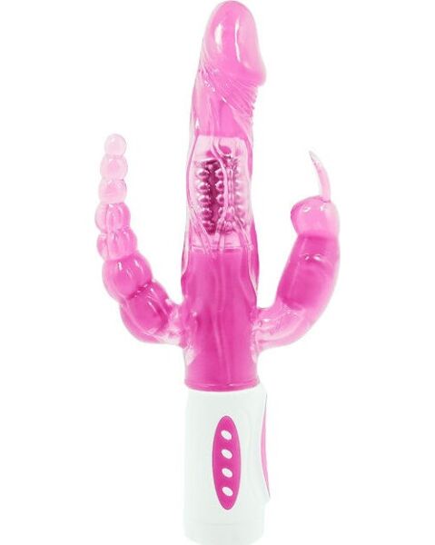 Vibrator Baile Pretty Bunny med roterande del och stimulatorer för klitoris och analområdet