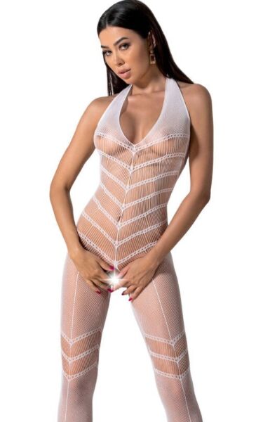 Bodystocking Passion BS100 i nät med spets