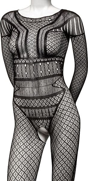 Heltäckande spetsbodysuit från CalExotics Scandal Lace Body Suit med öppen gren