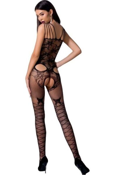 Bodystocking Passion BS076 i nät med spets och genomskinliga partier