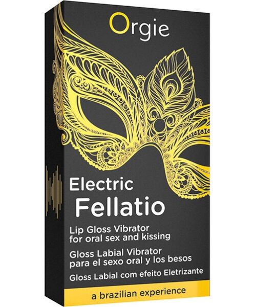Läppglans Orgie Sexy Vibe Electric Fellatio i sin roll-on-flaska av glas, 10 ml
