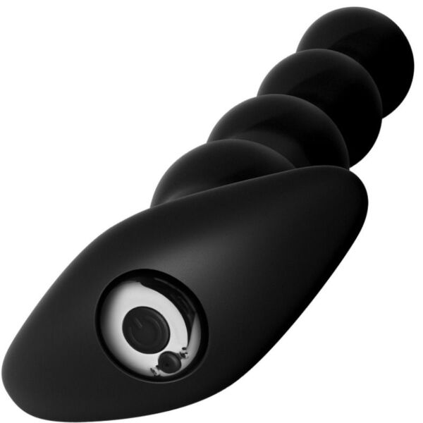 Svarta analpärlor Anal Fantasy Elite Rechargeable Anal Beads med gradvis större pärlor och bred bas