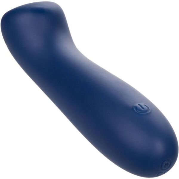 Vibrator CalExotics Cashmere Satin G i blå silikon, med platt huvud och flexibel stav