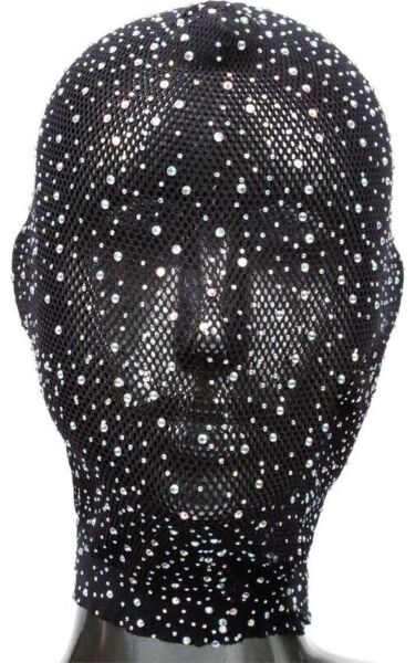 Svart helhuva CalExotics Radiance Full Hood Cover med strass och korsettsnörning