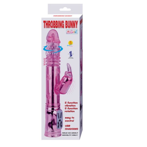 Kaninvibrator Baile Throbbing Bunny med roterande topp och kaninarm