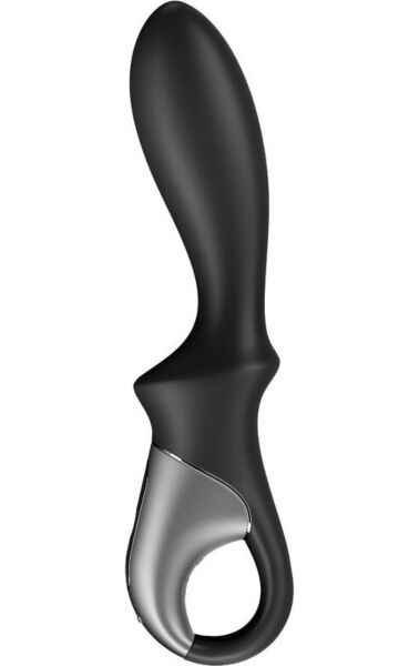 Analvibrator Satisfyer Heat Climax Connect App i svart, med handtag och hållring