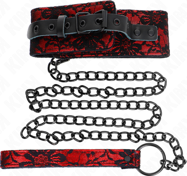 Halsband med koppel Kink 105 cm i läder och silikon