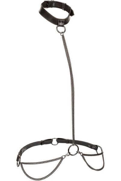 Kedjesele Calexotics Euphoria Plus Size Halter som kan göras om till halsband med koppel