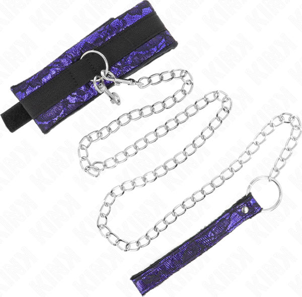 Halsband med koppel Kink 105 cm i sammet med nylonkant