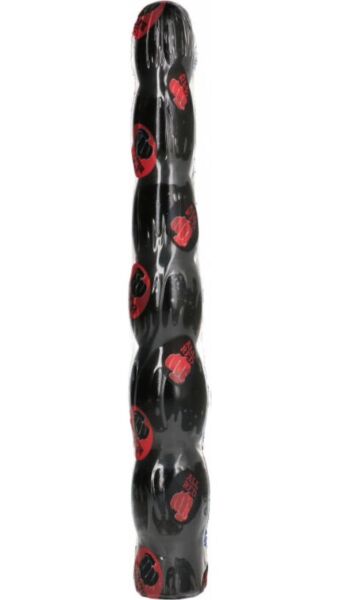 Dildo All Black AB16 Stem, svart och vågig