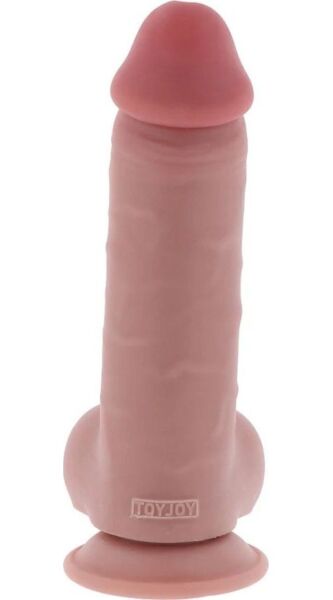 Realistisk dildo Get Real Deluxe Extra Thick, med testiklar och sugkopp i basen