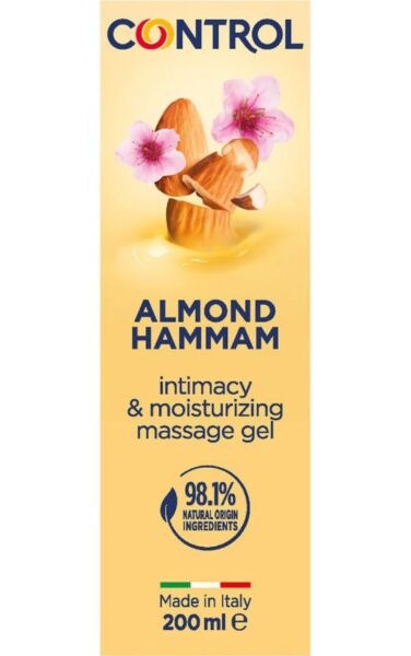 Massagegel Control 3 i 1 på 200 ml med lock med massagekulor