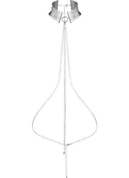 Halsband i metallnät Bijoux Indiscrets Désir Métallique med kedjebälte