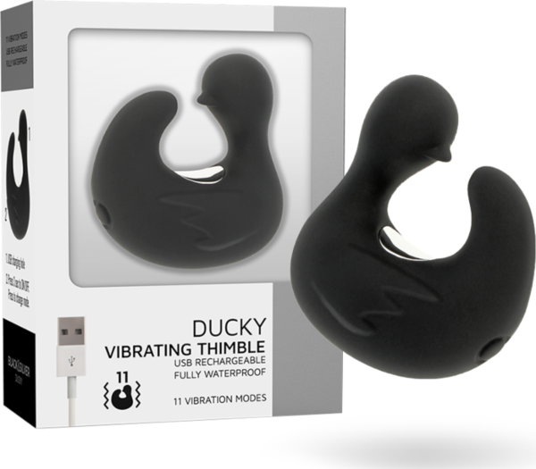 Fingervibrator BLACK&SILVER Ducky formad som en anka