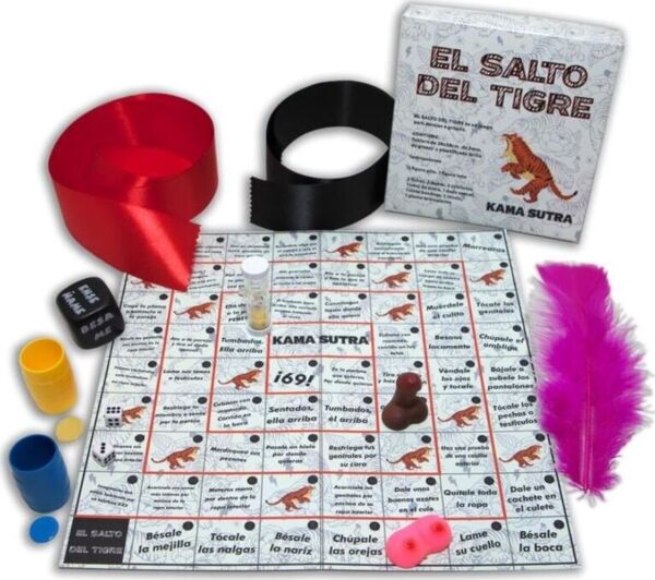 Erotiskt spel Diablo Picante Tiger Jump med spelplan, tärningar och tillbehör
