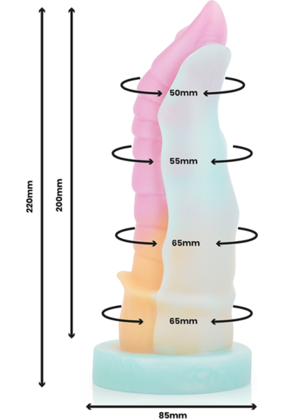 Dildo Epic Kelpie i flytande silikon, inspirerad av en mytologisk häst och med sugkopp