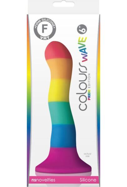 Dildo NS Novelties Pride Wave 17 cm i silikon, med sugpropp i basen