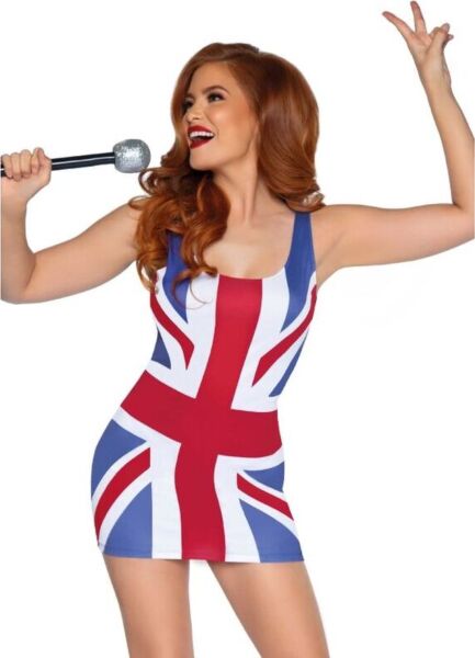 Kostym Leg Avenue British Flag Dress, kort klänning med brittiska flaggan